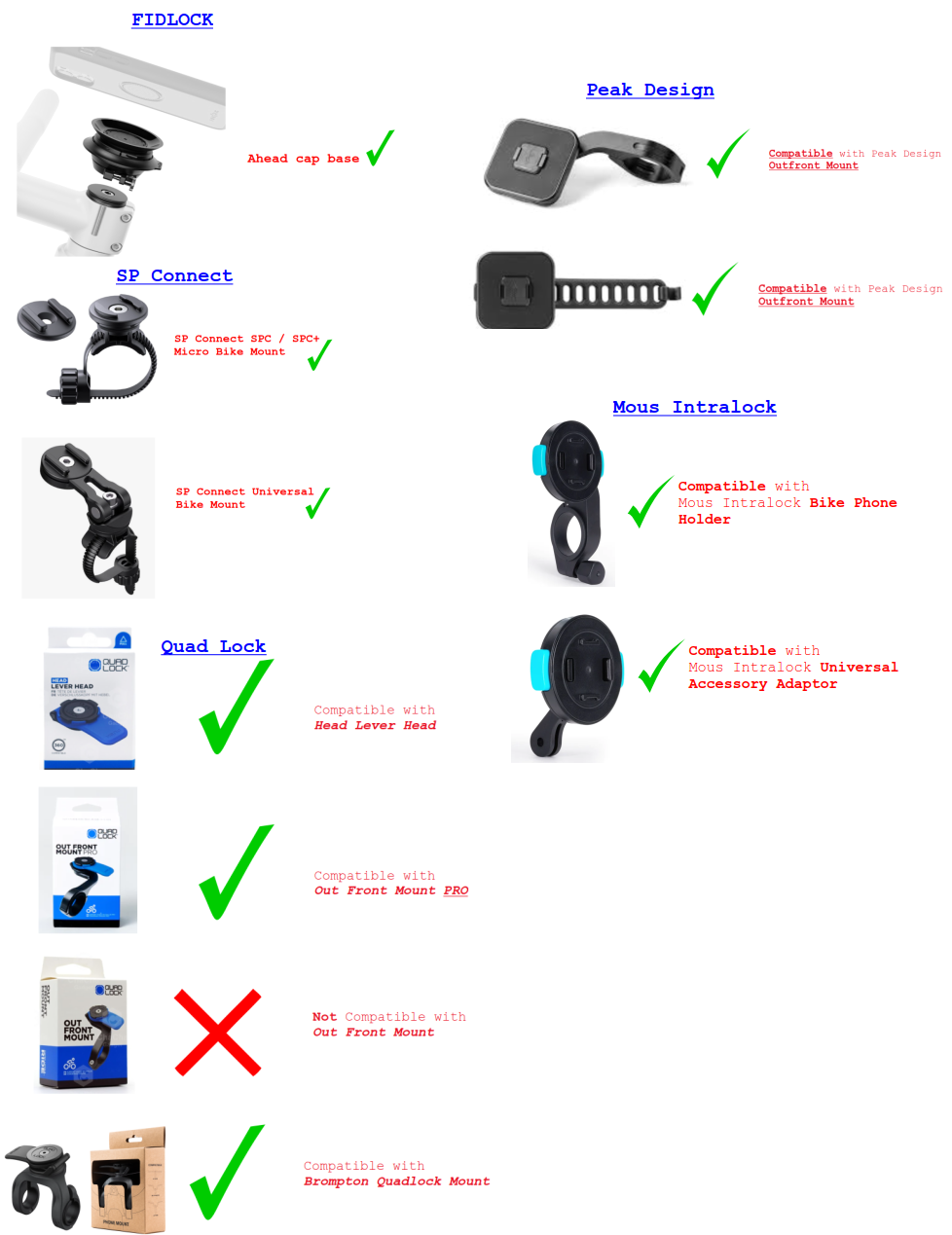 Garmin to Quad Lock / Peak Design / Mous Intralock adapter