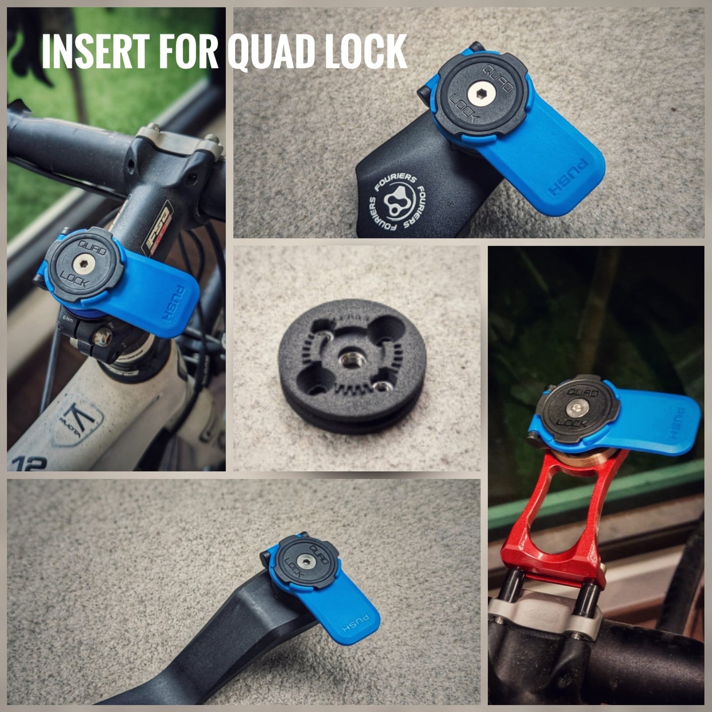 Quad Lock Insert Adapter for Garmin / Wahoo / Bryton / XOSS Mounts