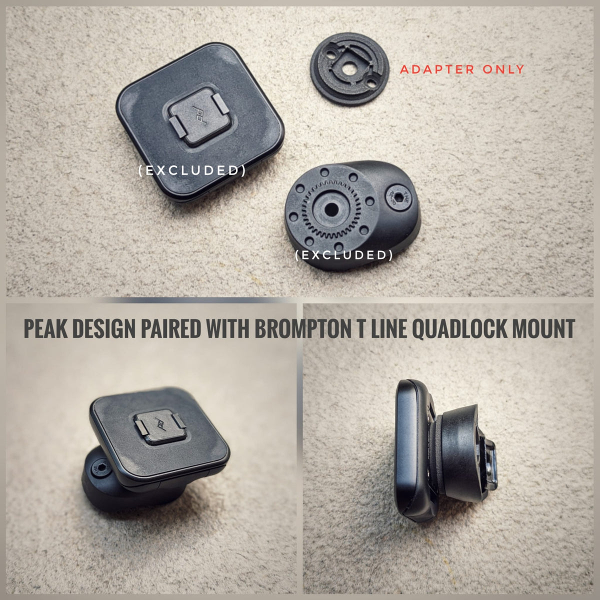 Brompton Quad Lock to Peak Design Insert | OCH Parts